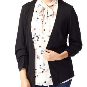 Plus Size 2XL Black Ponte knit Open Unlined Blazer Jacket